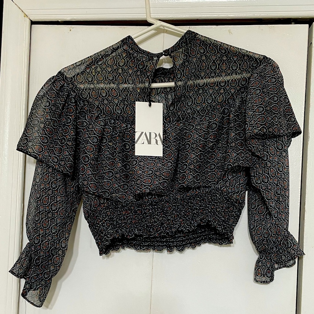 Zara cropped blouse